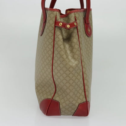 Celine Vintage Macadam Tote bag Canvas and Leather, BEIGE, CANVAS, Tote bag