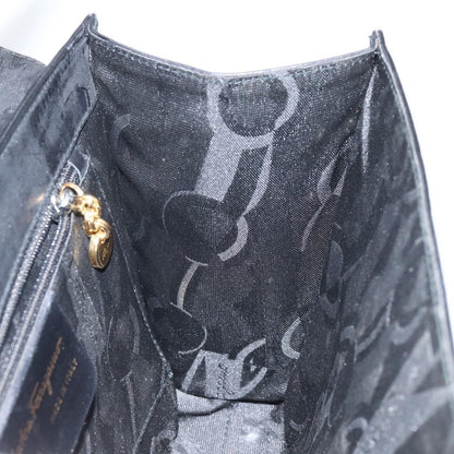 Salvatore Ferragamo Gancini Shoulder Bag Leather, BLACK, LEATHER, Shoulder bag