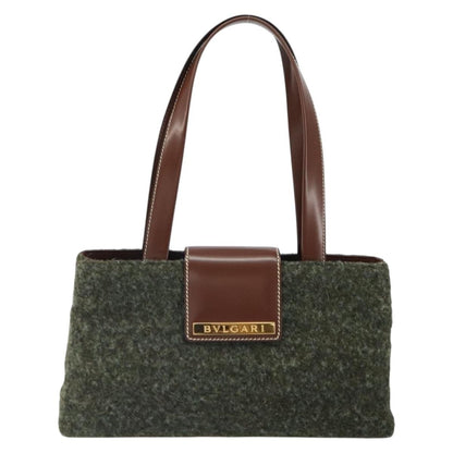 Bvlgari Handbag Canvas, GREEN, WOOL, Handbag
