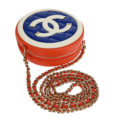 Chanel Filigree Round Coin Purse Quilted Caviar, MULTICOLOUR, LEATHER, Shoulder bag