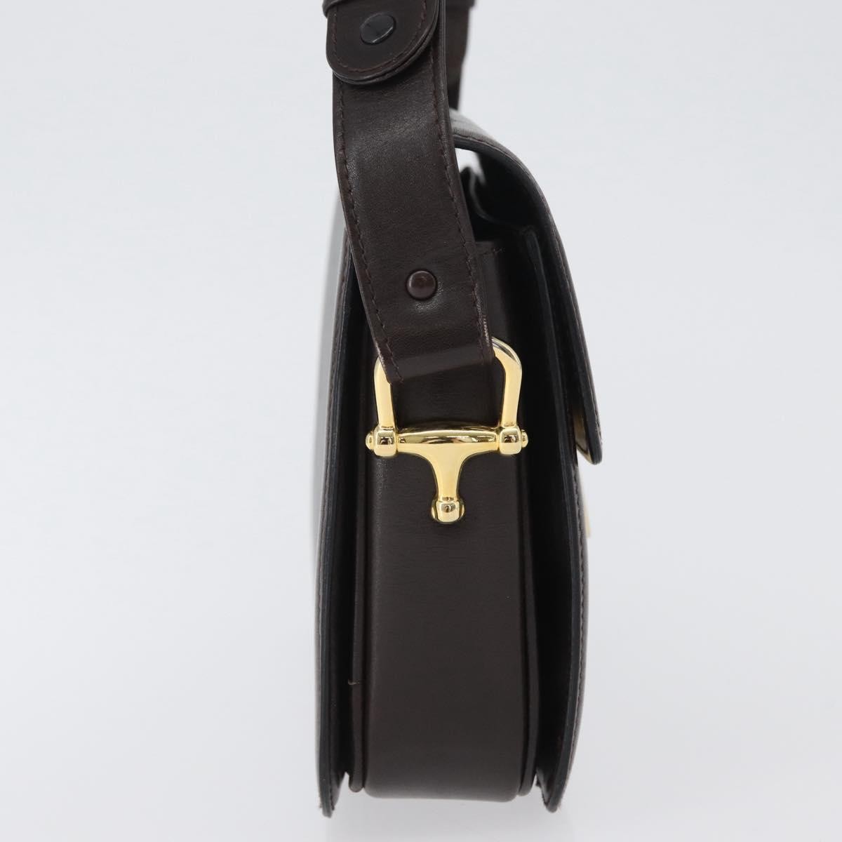 Celine Vintage Shoulder Bag Leather, BROWN, LEATHER, Shoulder bag