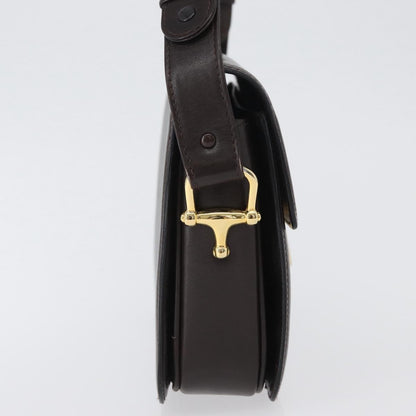 Celine Vintage Shoulder Bag Leather, BROWN, LEATHER, Shoulder bag
