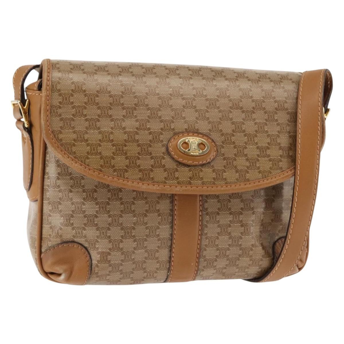 Celine Macadam Shoulder Bag PVC Leather, BEIGE, PVC,CANVAS, Shoulder bag