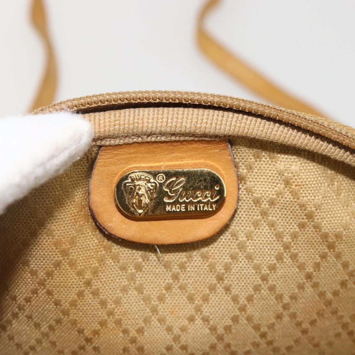 Gucci Micro GG supreme shoulder bag GG canvas, Beige, PVC, Shoulder Bag
