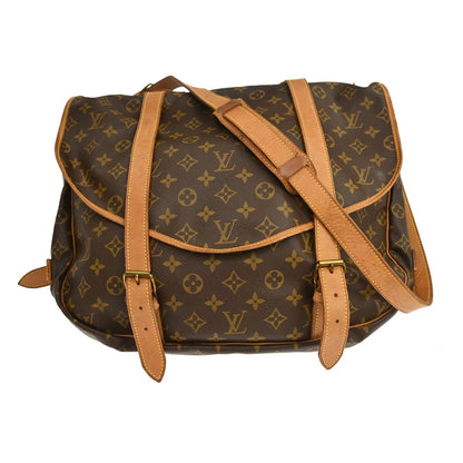 Louis Vuitton Saumur Handbag Monogram Canvas, Brown, Canvas, Shoulder Bag