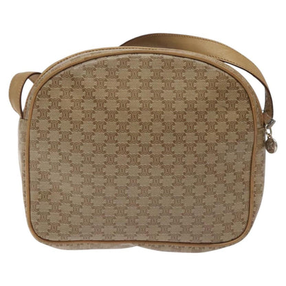 Celine Vintage Macadam Shoulder Bag Macadam Canva  Vinyl, BEIGE, PVC, Shoulder bag