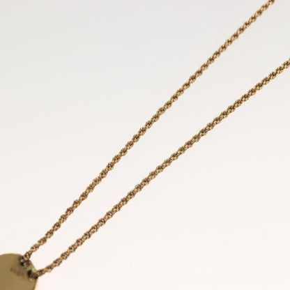Christian Dior Vintage Logo Round Pendant Necklace Metal, GOLD, METAL, Necklace