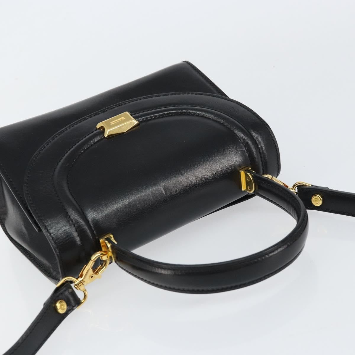 Bally Vintage Handbag Leather, Black, Leather, Handbag