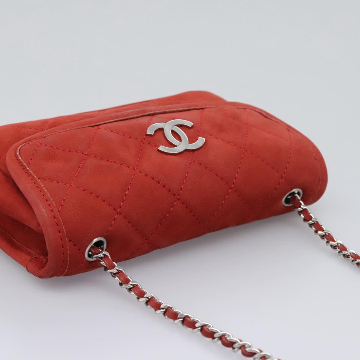 Chanel Natural Beauty Flap Bag Suede, RED, SUEDE, Shoulder bag