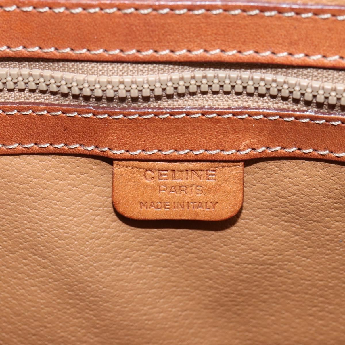 Celine Macadam Handbag Macadam with leather, BROWN, PVC,CANVAS, Handbag
