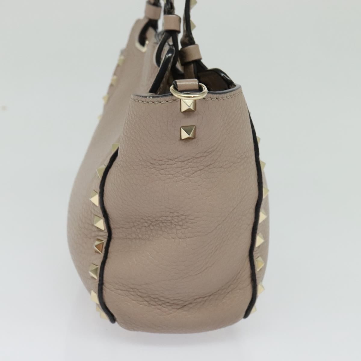 Valentino Garavani Rockstud Tote Pebbled Leather, BEIGE, LEATHER, Tote bag