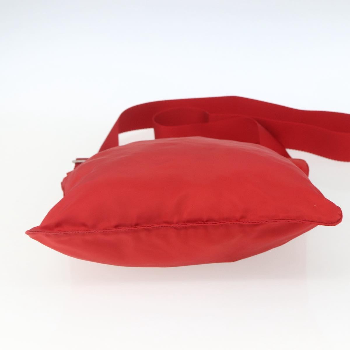 Prada Zip Top Messenger Bag Tessuto, RED, NYLON, Shoulder bag