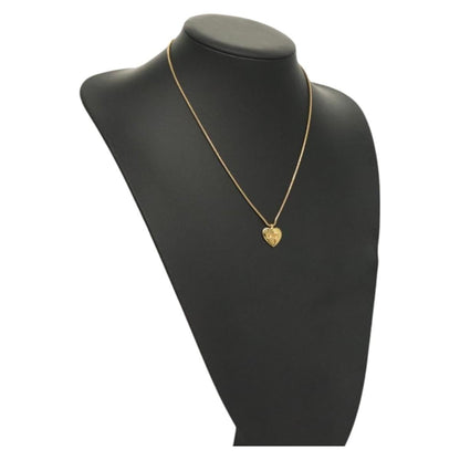 Christian Dior Logo Heart Pendant Necklace Metal, GOLD, METAL, Necklace