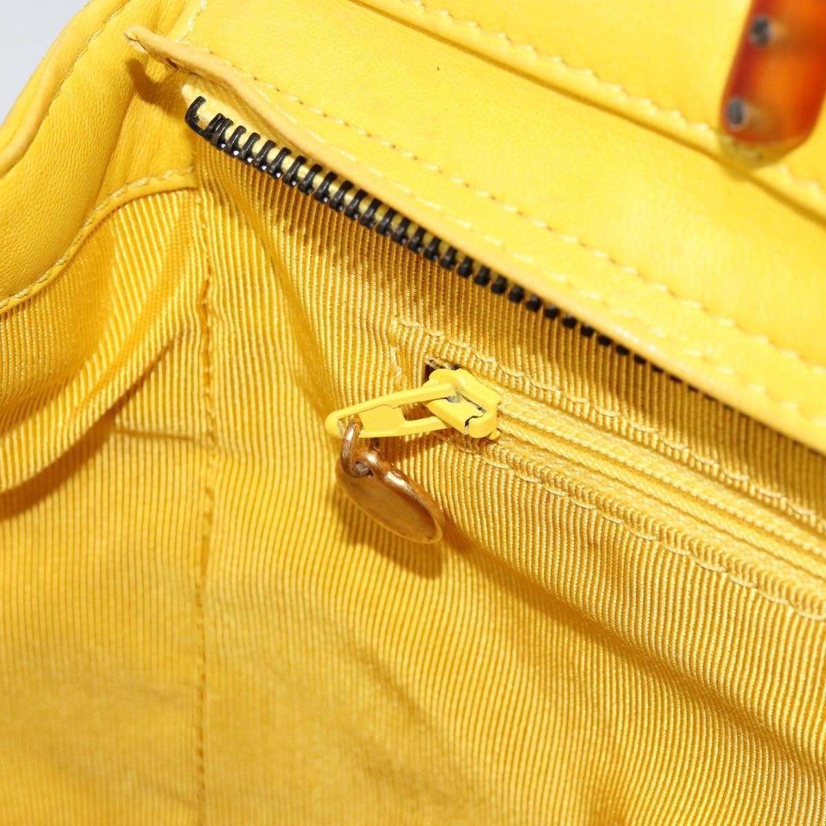 Chanel Vintage CC Resin Pocket Tote Quilted Leather, YELLOW, LEATHER, Tote bag