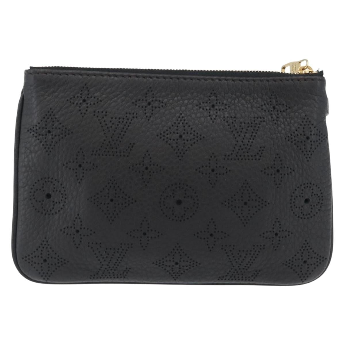 Louis Vuitton Selene Pochette Mahina Leather, Black, Leather, Clutch
