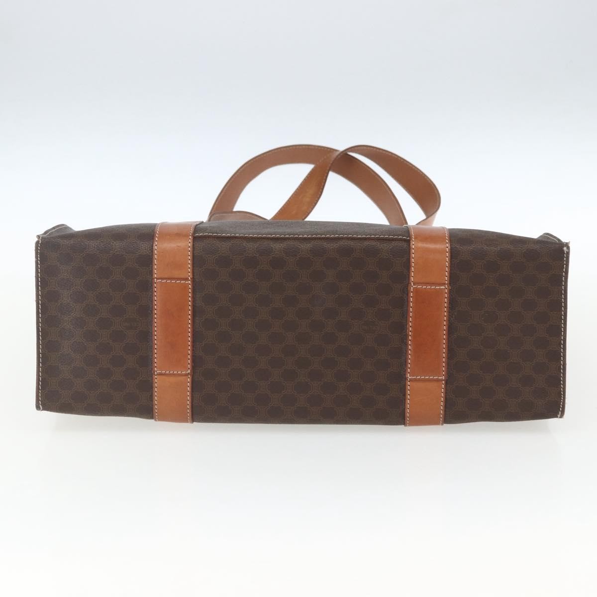 Celine Vintage Macadam Tote bag Canvas and Leather, BROWN, CANVAS, Tote bag