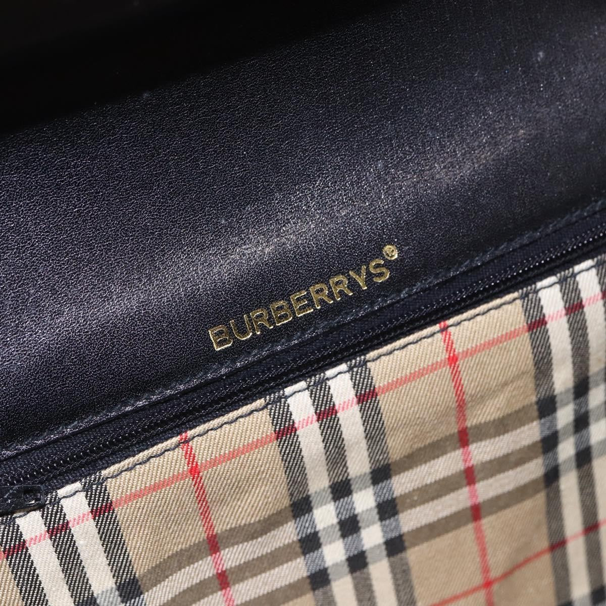 Burberry Vintage Shoulder Bag Leather, BLACK, LEATHER, Shoulder bag