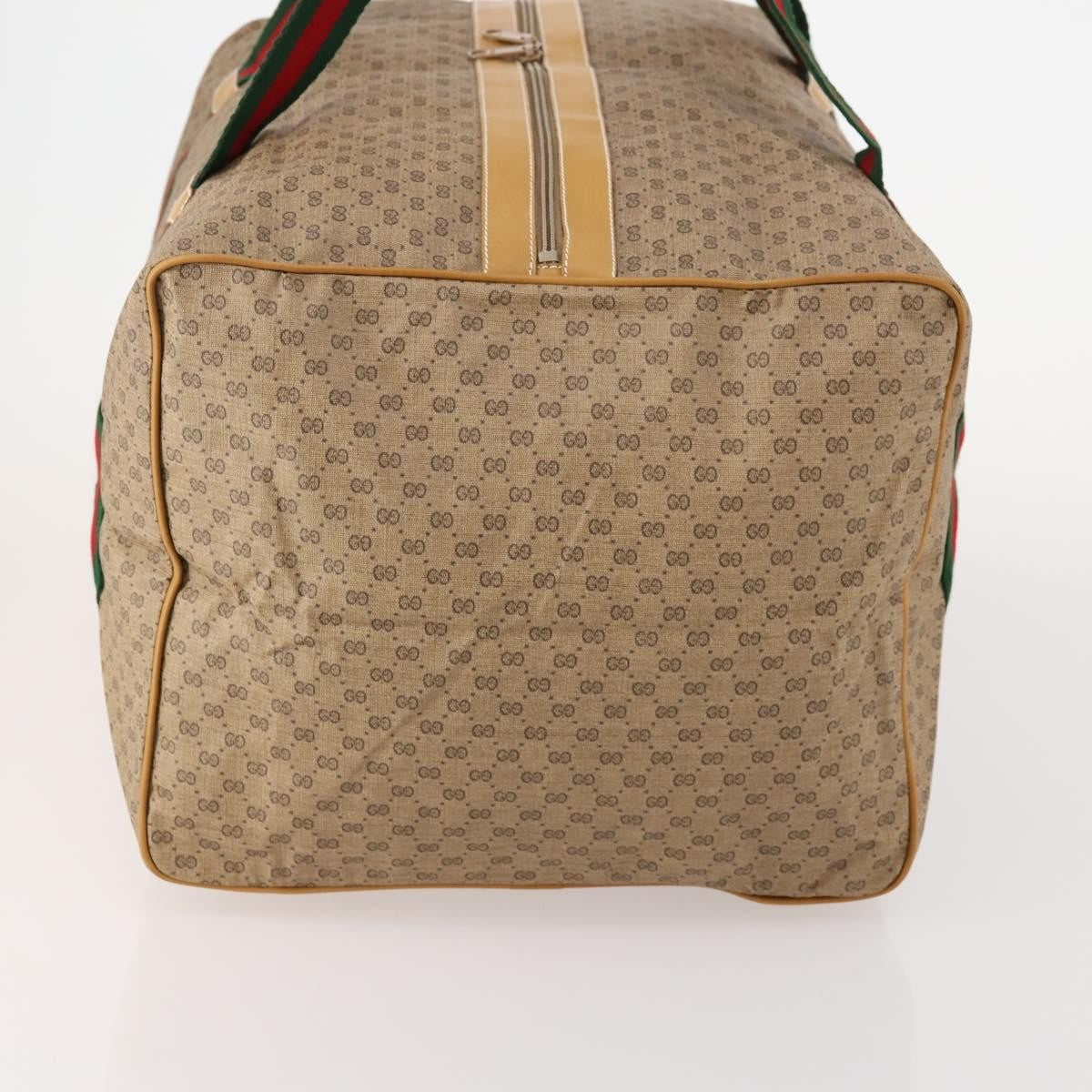 Gucci Web Trim Weekend Duffle Bag GG Coated Canvas, BEIGE, CANVAS, Travel bag