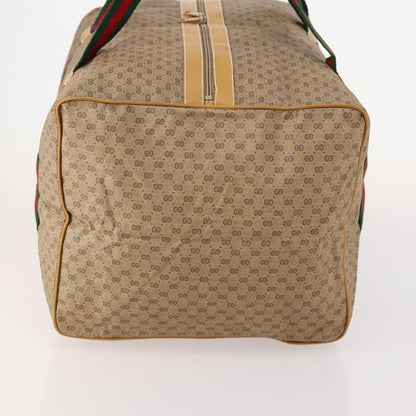 Gucci Web Trim Weekend Duffle Bag GG Coated Canvas, BEIGE, CANVAS, Travel bag