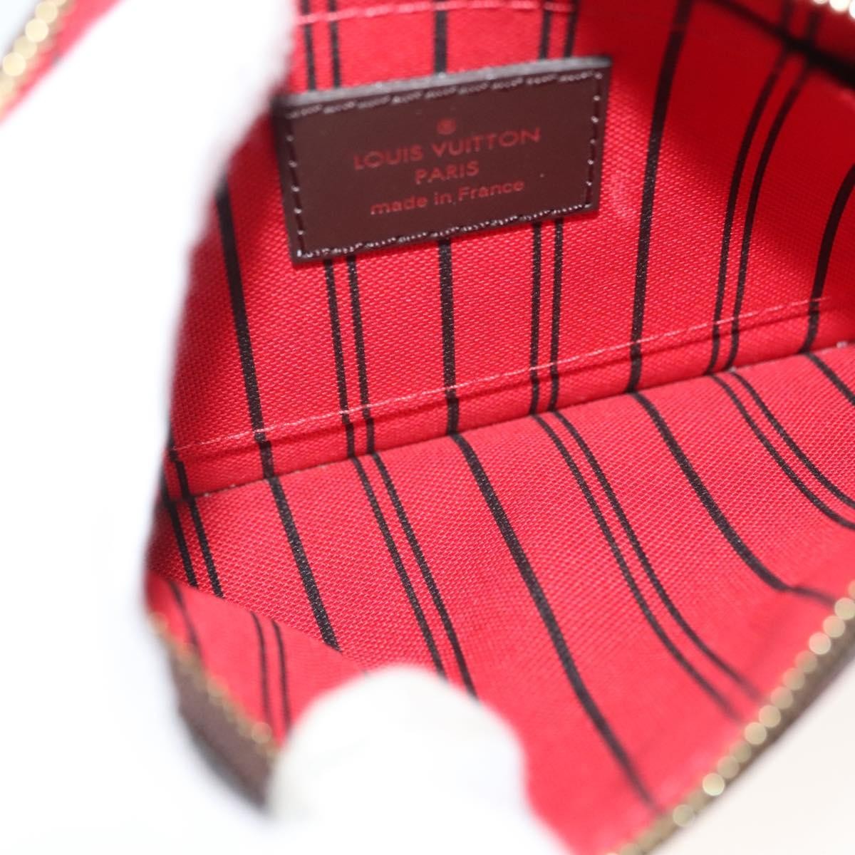 Louis Vuitton Neverfull Pochette Damier, BROWN, CANVAS, Tote bag