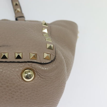 Valentino Garavani Rockstud Tote Pebbled Leather, BEIGE, LEATHER, Tote bag