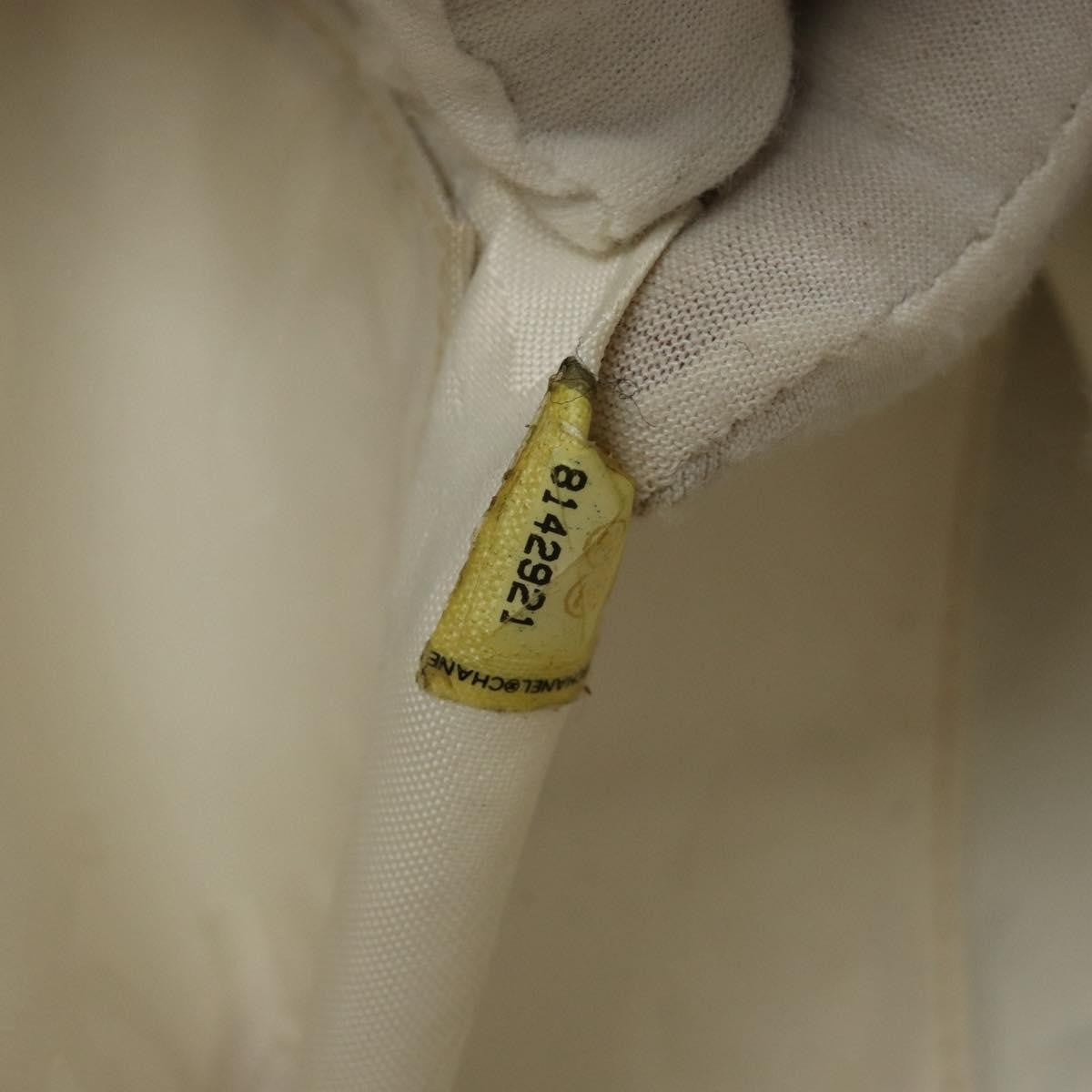 Chanel Surpique Tote Quilted Leather, WHITE, LEATHER, Tote bag