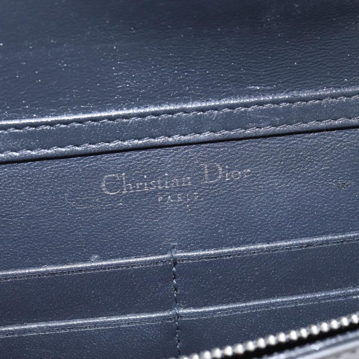 Christian Dior Diorama Wallet on Chain Metallic Distressed Calfskin, SILVER, LEATHER, Wallets
