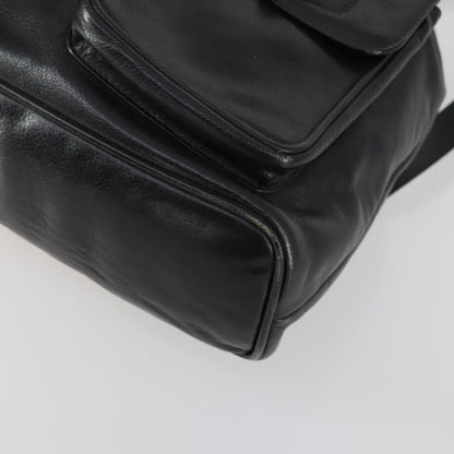 Gucci Vintage Bamboo Backpack Leather, BLACK, LEATHER, Backpack