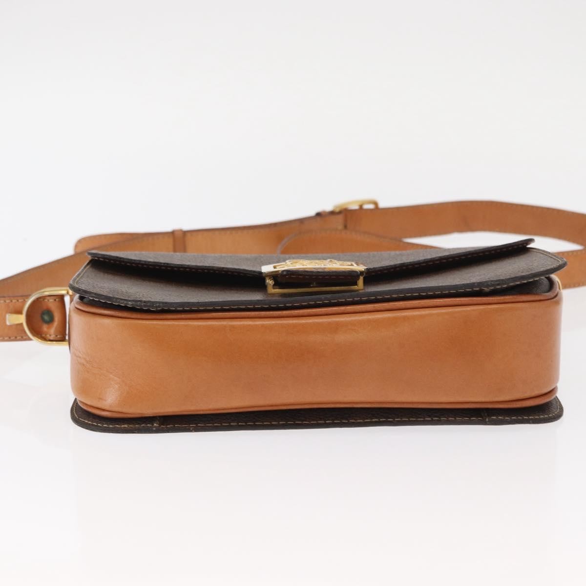 Celine Macadam Shoulder Bag PVC Leather, BROWN, CANVAS, Shoulder bag