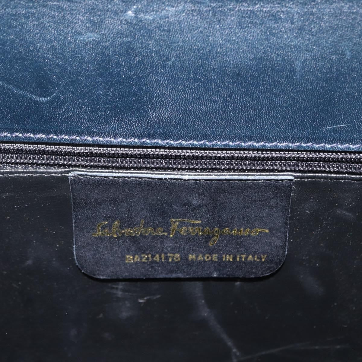 Salvatore Ferragamo Convertible Vara Bow Tote Leather, NAVY, LEATHER, Handbag