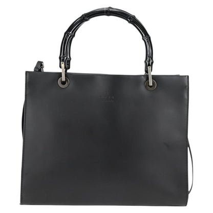 Gucci Bamboo Top Handle Convertible Tote Leather, BLACK, LEATHER, Tote bag