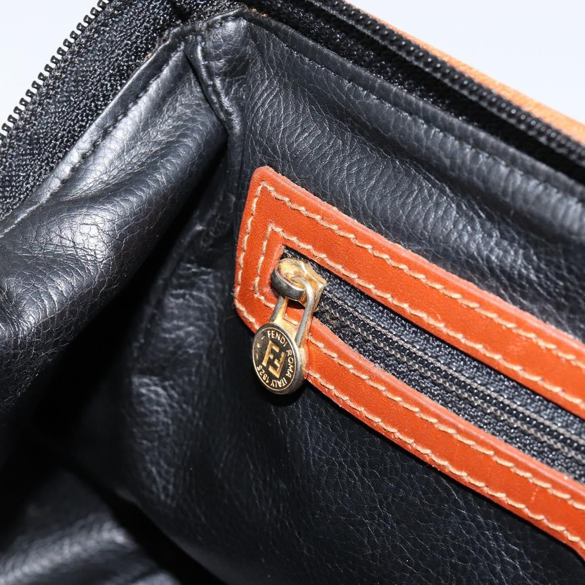 Fendi Vintage Pequin Convertible Boston Bag Coated Canvas, BLACK, CANVAS, Handbag