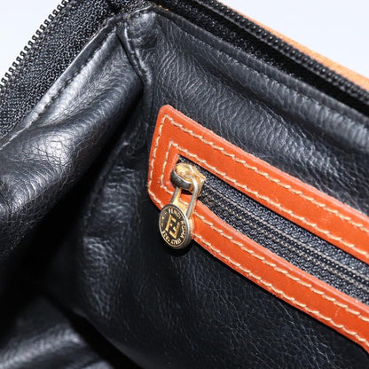 Fendi Vintage Pequin Convertible Boston Bag Coated Canvas, BLACK, CANVAS, Handbag