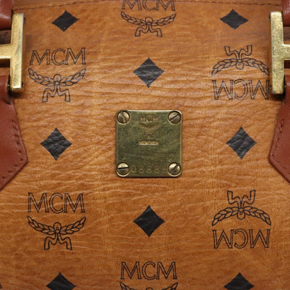 MCM Visetos logogramme Handbag Canvas and Leather, BROWN, PVC, Handbag