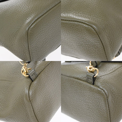 Salvatore Ferragamo Gancini Backpack Leather, KHAKI, LEATHER, Backpack