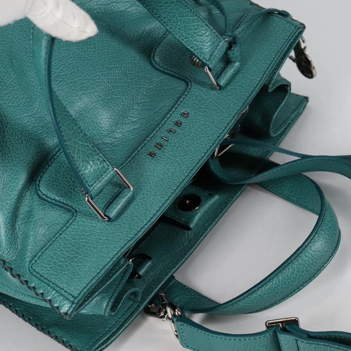 Celine Orlov Handbag Leather, TURQUOISE, LEATHER, Handbag