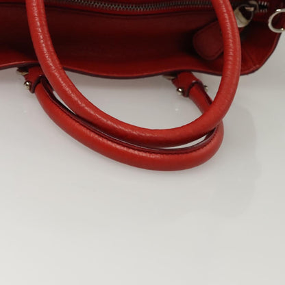 Salvatore Ferragamo Gancini handbag Leather, RED, LEATHER, Handbag