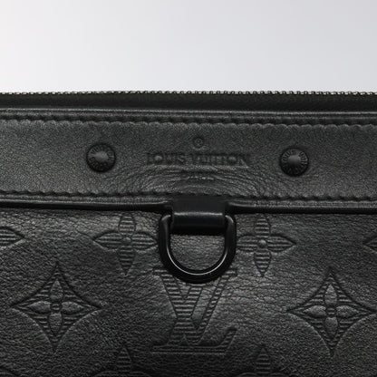 Louis Vuitton Discovery Pochette Monogram Shadow Leather, BLACK, LEATHER, Clutche & pouche