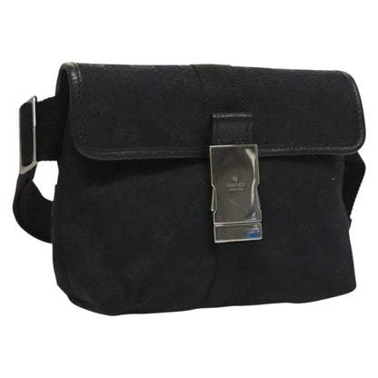 Gucci Buckle Belt Bag GG Canvas, Black, Canvas, Belt
