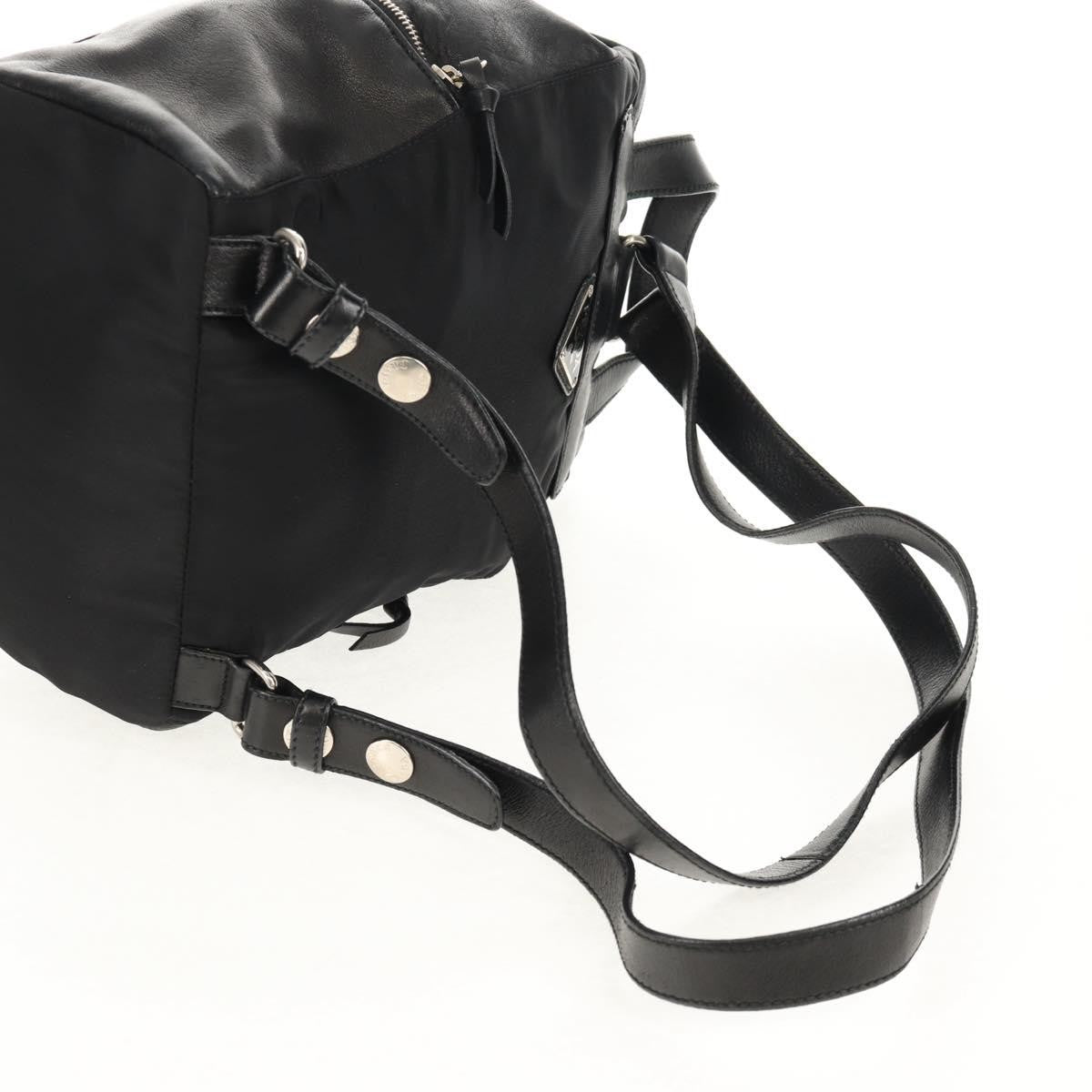 Prada Buckle Backpack Quilted Tessuto, BLACK, NYLON, Backpack
