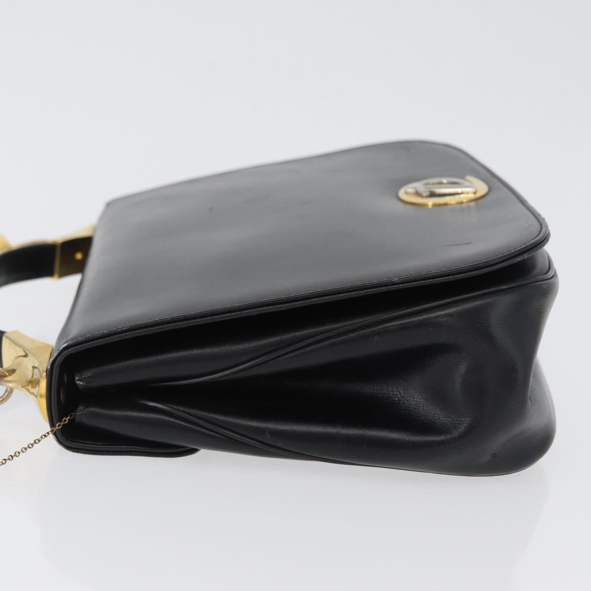 Christian Dior Vintage CD Logo Shoulder Bag Leather, BLACK, LEATHER, Shoulder bag