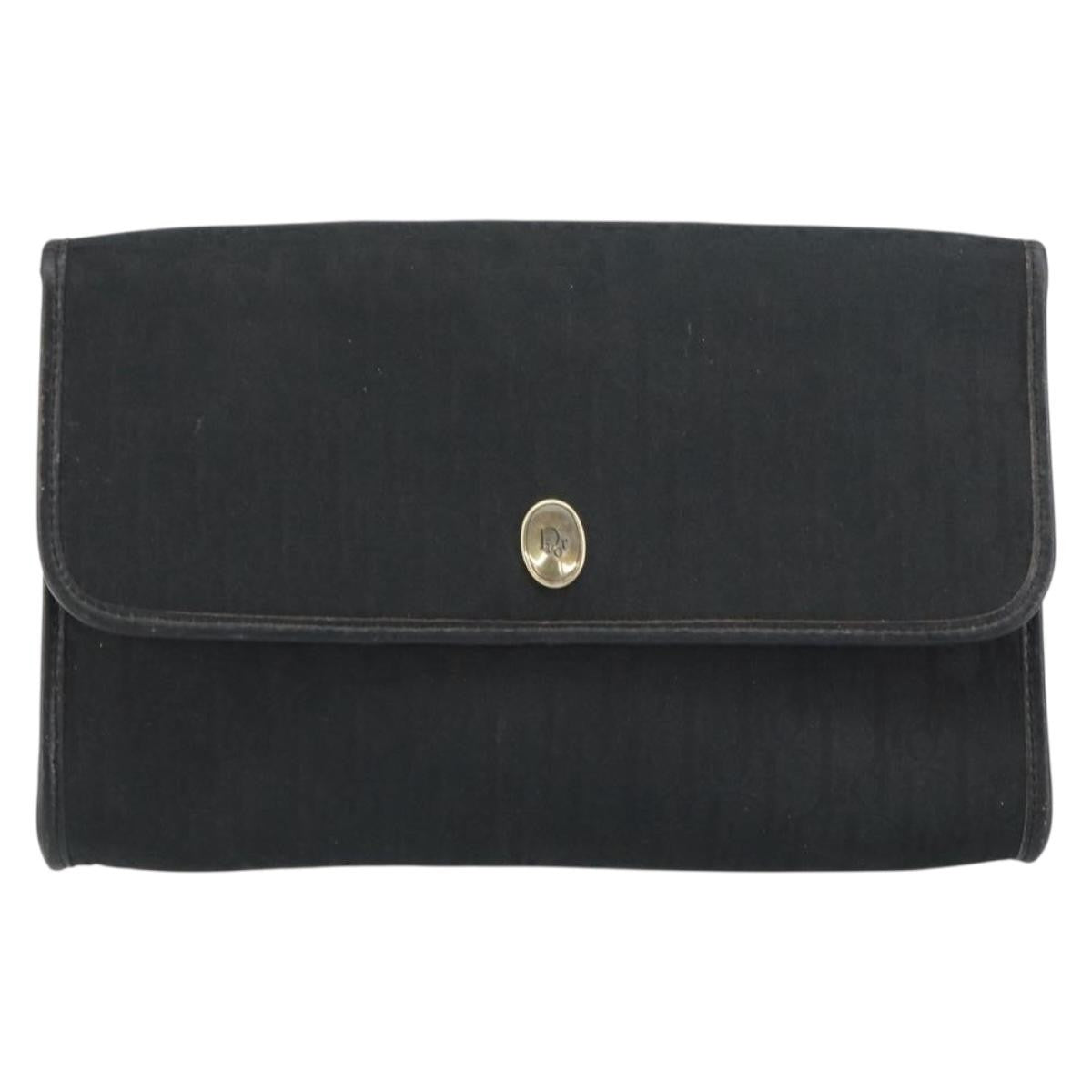 Christian Dior Vintage Chain Flap Shoulder Bag Diorissimo Canvas, BLACK, CANVAS, Shoulder bag