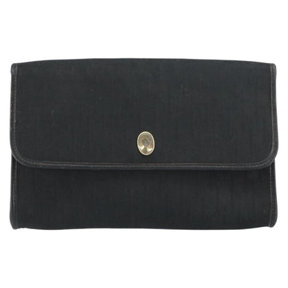 Christian Dior Vintage Chain Flap Shoulder Bag Diorissimo Canvas, BLACK, CANVAS, Shoulder bag