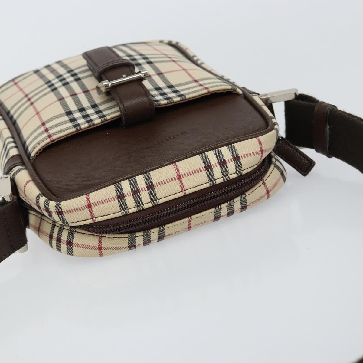 Burberry Nova check Shoulder bag Canvas and Leather, BEIGE, CANVAS, Shoulder bag