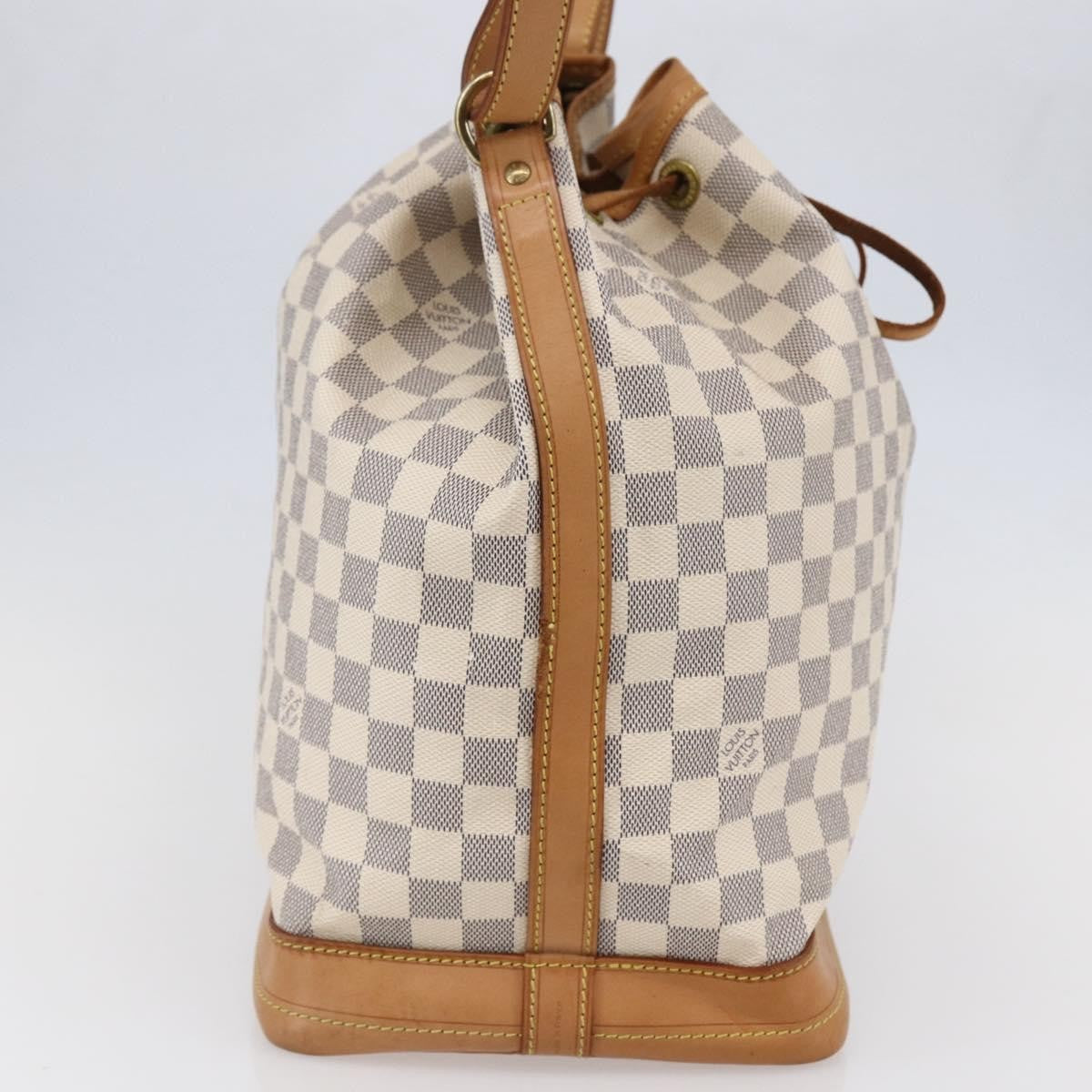 Louis Vuitton Noe Handbag Damier, WHITE, CANVAS, Shoulder bag