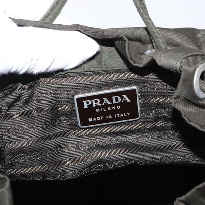 Prada Front Pocket Backpack Tessuto, Khaki, Nylon, Backpack