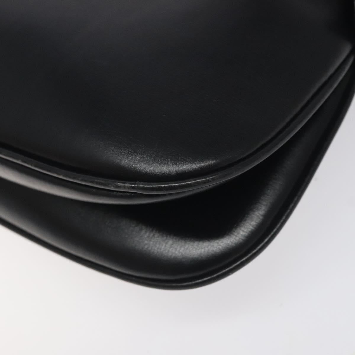 Gucci Vintage Flap Shoulder Bag Leather, BLACK, LEATHER, Shoulder bag