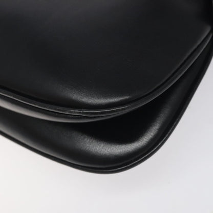 Gucci Vintage Flap Shoulder Bag Leather, BLACK, LEATHER, Shoulder bag
