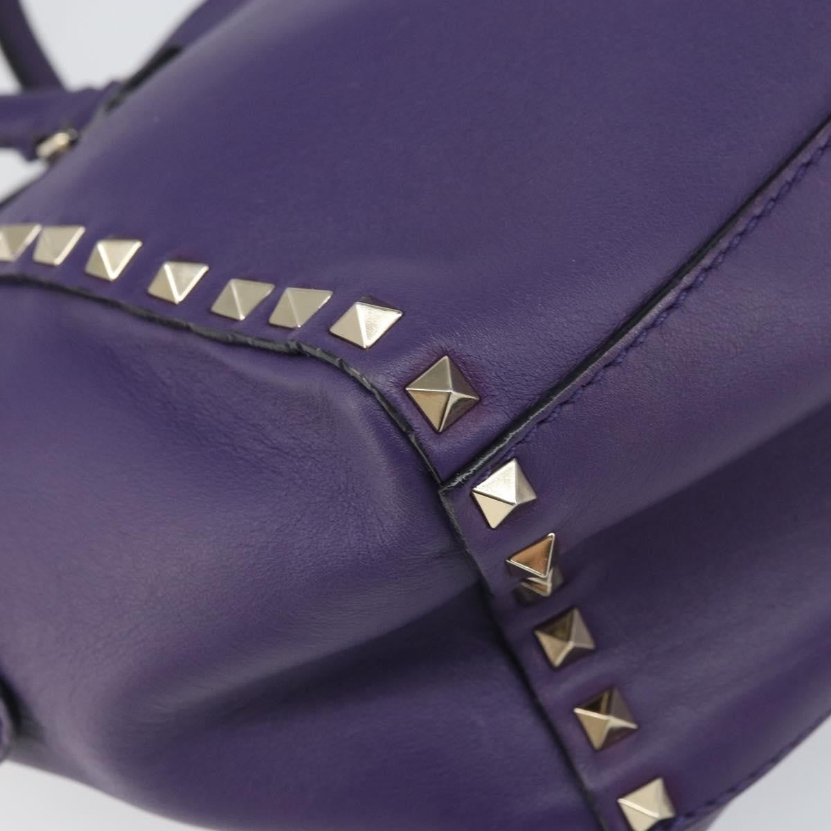Valentino Garavani Rockstud Tote Rigid Leather, PURPLE, LEATHER, Tote bag