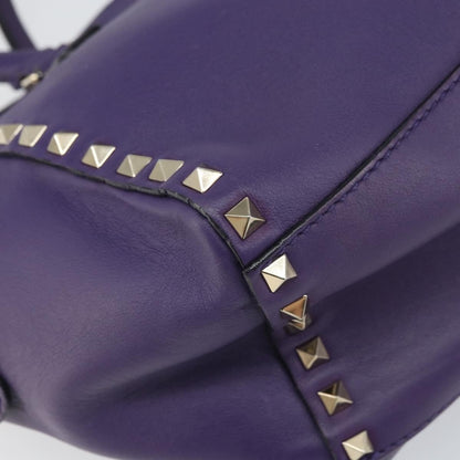 Valentino Garavani Rockstud Tote Rigid Leather, PURPLE, LEATHER, Tote bag